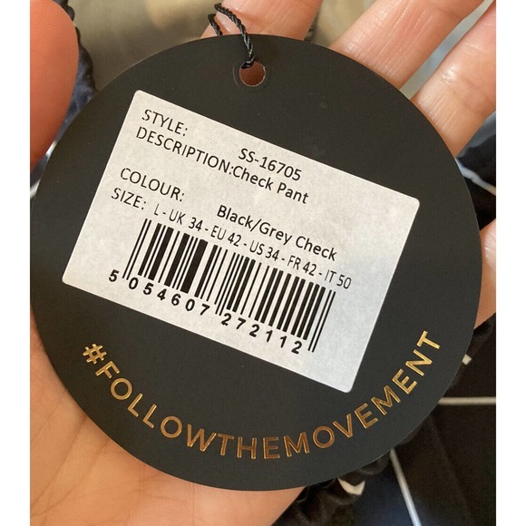 NWT Sik Silk Check Drawstring Pants Size 34 Men’s Black - Picture 4 of 10